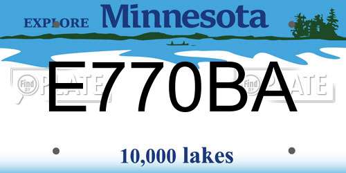 E770BA Minnesota License Plate