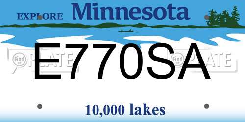 E770SA Minnesota License Plate