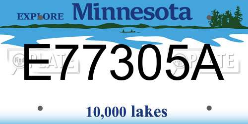 E77305A Minnesota License Plate