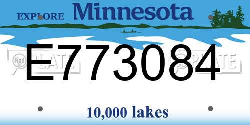 E773084 Minnesota License Plate