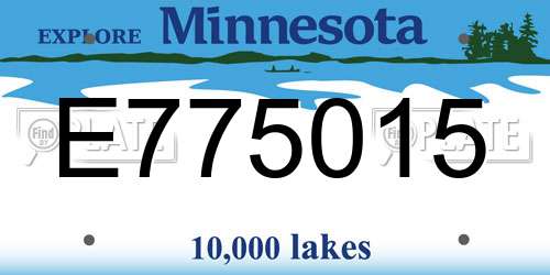 E775015 Minnesota License Plate
