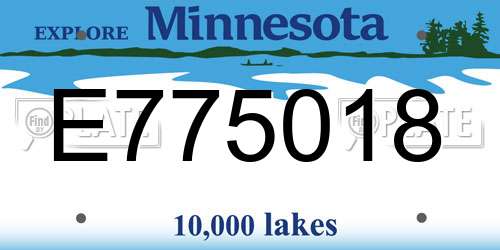 E775018 Minnesota License Plate