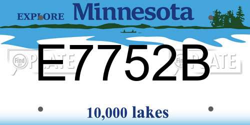 E7752B Minnesota License Plate
