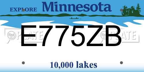 E775ZB Minnesota License Plate