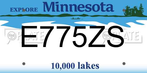 E775ZS Minnesota License Plate