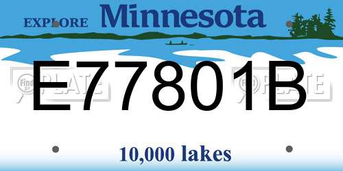 E77801B Minnesota License Plate