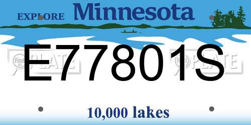 E77801S Minnesota License Plate