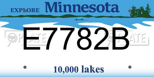 E7782B Minnesota License Plate