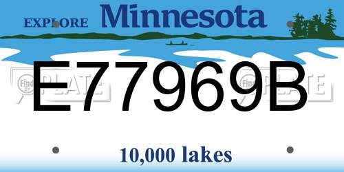 E77969B Minnesota License Plate