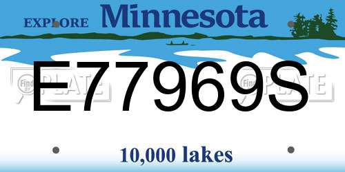 E77969S Minnesota License Plate
