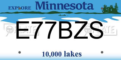 E77BZS Minnesota License Plate