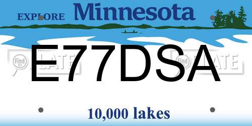 E77DSA Minnesota License Plate