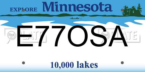 E77OSA Minnesota License Plate