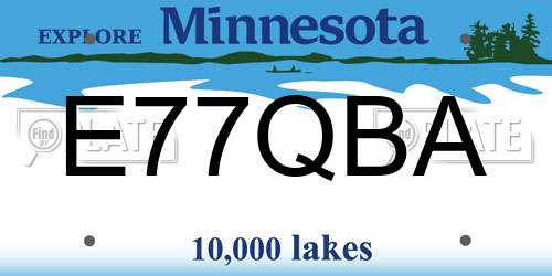 E77QBA Minnesota License Plate