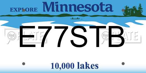E77STB Minnesota License Plate