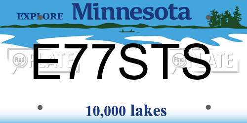 E77STS Minnesota License Plate