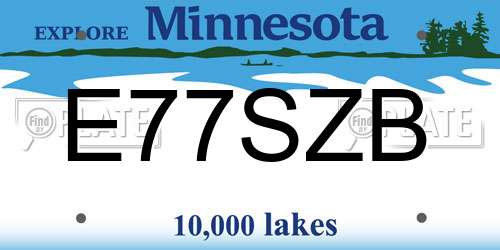 E77SZB Minnesota License Plate