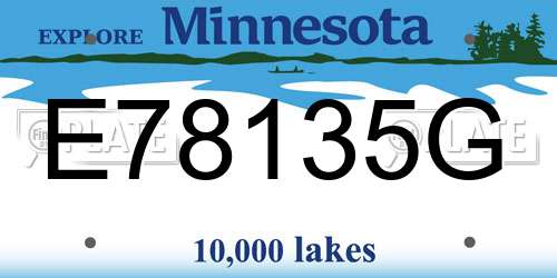 E78135G Minnesota License Plate
