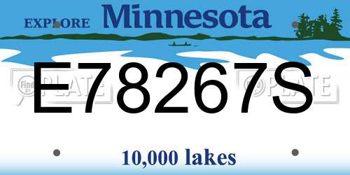 E78267S Minnesota License Plate