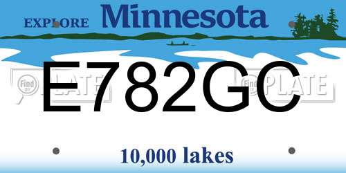 E782GC Minnesota License Plate