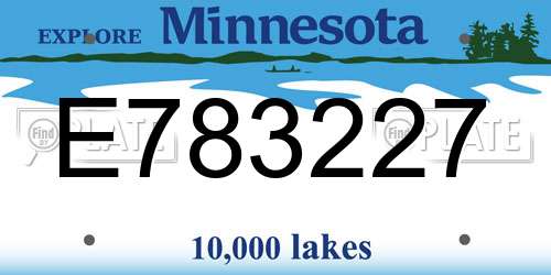 E783227 Minnesota License Plate