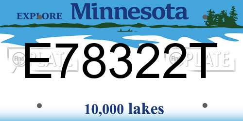 E78322T Minnesota License Plate