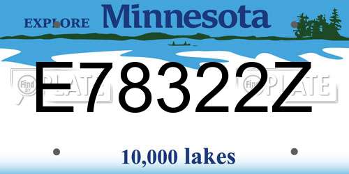 E78322Z Minnesota License Plate