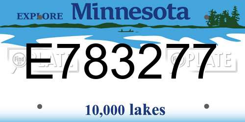 E783277 Minnesota License Plate
