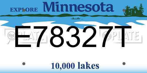 E78327T Minnesota License Plate