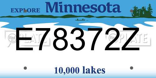 E78372Z Minnesota License Plate
