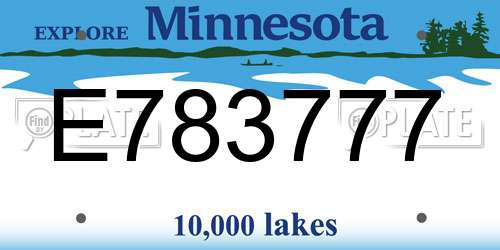 E783777 Minnesota License Plate