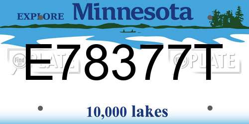 E78377T Minnesota License Plate