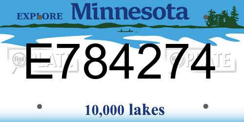 E784274 Minnesota License Plate