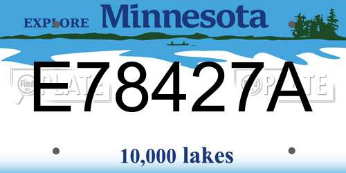 E78427A Minnesota License Plate