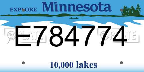 E784774 Minnesota License Plate