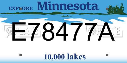 E78477A Minnesota License Plate