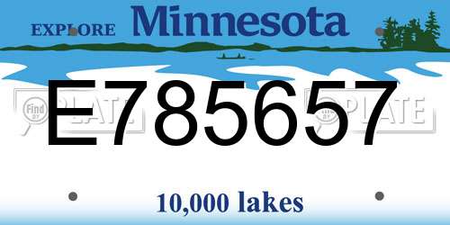 E785657 Minnesota License Plate