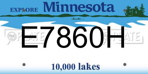 E7860H Minnesota License Plate