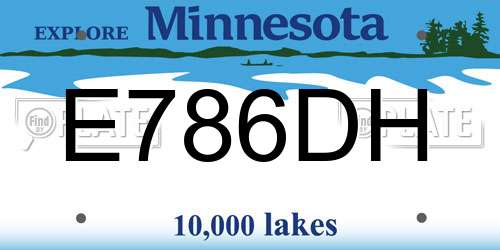 E786DH Minnesota License Plate