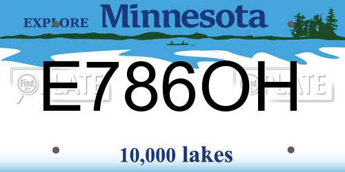 E786OH Minnesota License Plate