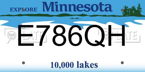 E786QH Minnesota License Plate