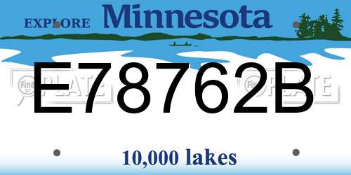 E78762B Minnesota License Plate
