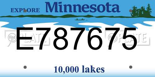 E787675 Minnesota License Plate