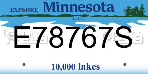 E78767S Minnesota License Plate