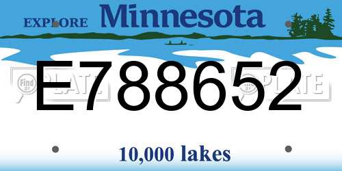 E788652 Minnesota License Plate