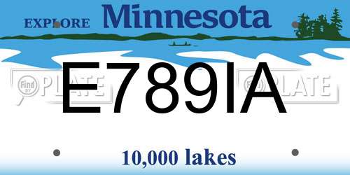 E789IA Minnesota License Plate