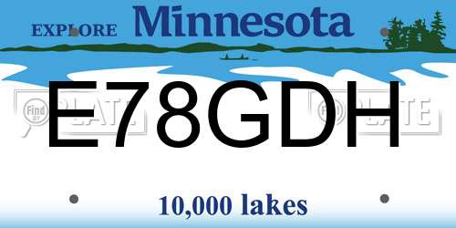 E78GDH Minnesota License Plate