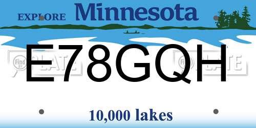 E78GQH Minnesota License Plate