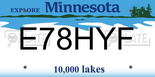 E78HYF Minnesota License Plate