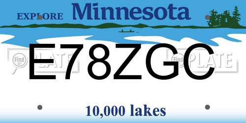 E78ZGC Minnesota License Plate